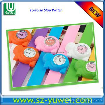 Silicone Slap Bracelet with Tortoise case Watch for Kids